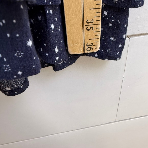 Rails Jasmine Navy Nova Star Print Smocked Waist V Neck Mini Dress MEDIUM - Picture 12 of 12